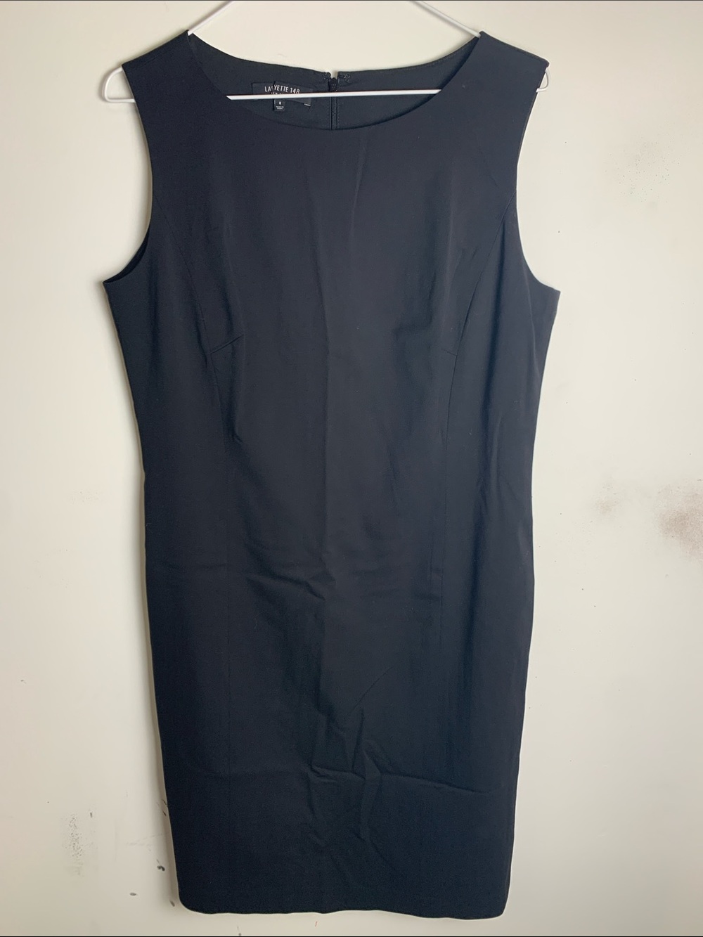 Lafayette 148 New York Sleeveless Black Midi Sheath Dress